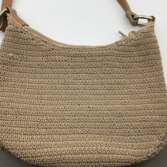 Frankie & Johnnie Shoulder Bag Purse Beige Crochet Rope Floral Coastal Boho - Picture 7 of 13